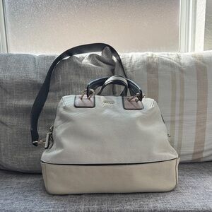 Furla Cream and Black Satchel